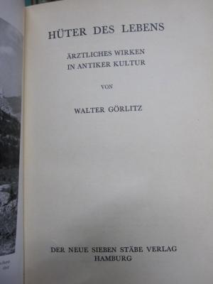 Kh 152 2.Ex.: Hüter des Lebens : ärztliches Wirken in antiker Kultur ([1935])