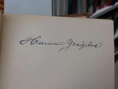 Cp 557: [King's] Handbook of New York City ([1893]);- (Graigstone, Herman), Von Hand: Autogramm, Name; 'Herman Graigstone'. 