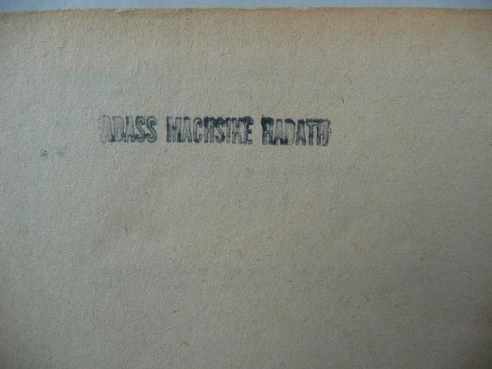 - (Grunwald, Joshua), Stempel: -; 'Adass Machsike Hadath'. 