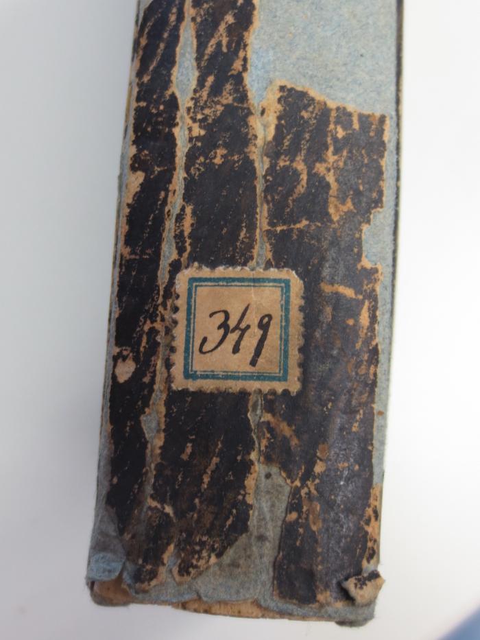  Zeitschrift für die Wissenschaft des Judenthums (1823);- (Veitel-Heine-Ephraim'sche Lehranstalt (Berlin)), Etikett: Signatur; '349'. 