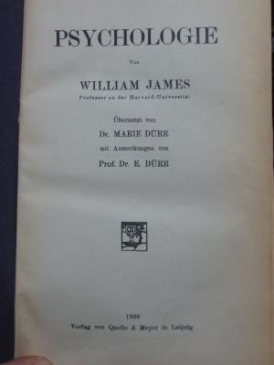 VIII 1927 2. Ex.: Psychologie (1909)