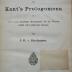 VIII 1859 2. Ex.: Erläuterungen zu Kants's Prolegomena zu einer jeden künftigen Metaphysik, die als Wissenschaft wird auftreten können (1873)