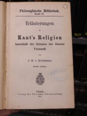 VIII 2171 2. Ex.: Erläuterungen zu Kant's Religion innerhalb der Grenzen der blossen Vernunft (1900)