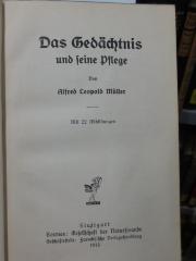 VIII 3027 2. Ex.: Das Gedächtnis und seine Pflege (1915)