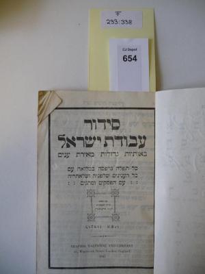 F 233 338: Sidur avodat yisrael (1945)