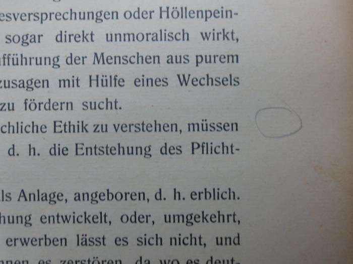 X 6352 Ers.: Sexuelle Ethik : Ein Vortrag gehalten am 23. März 1906 auf Veranlassung des "Neuen Vereins" in München mit einem Anhang (Beispiele ethisch-sexueller Konflikte aus dem Leben) (1906);G45II / 761 (unbekannt), Von Hand: Annotation. 