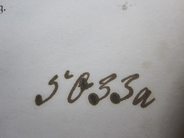 Kh 572: Nachrichten über Gottfried Christoph Beireis, Professor zu Helmstedt von 1759 bis 1809 (1860);G46 / 2731 (Domkandidatenstift (Berlin)), Von Hand: Signatur; '5033a'. 