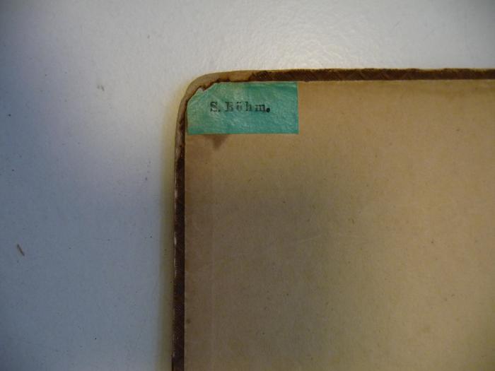 - (Böhm, S.), Etikett: Autogramm; 'S. Böhm'. 