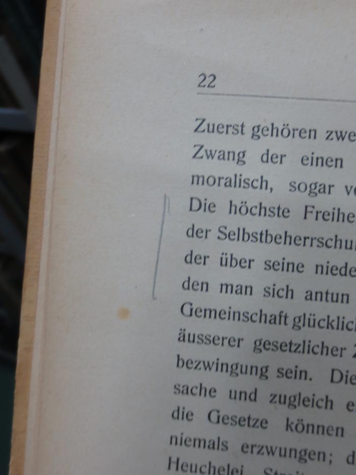 X 6352 Ers.: Sexuelle Ethik : Ein Vortrag gehalten am 23. März 1906 auf Veranlassung des "Neuen Vereins" in München mit einem Anhang (Beispiele ethisch-sexueller Konflikte aus dem Leben) (1906);G45II / 761 (unbekannt), Von Hand: Annotation. 