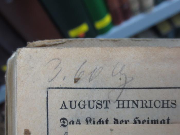 VII 295 af, 2. Ex.: Die Haupttheorien der Volkswirtschaftslehre auf lehrgeschichtlicher Grundlage (1926);G45II / 1887 (unbekannt), Von Hand: Preis, Notiz, Nummer; '3.60 Uz[?]'. 