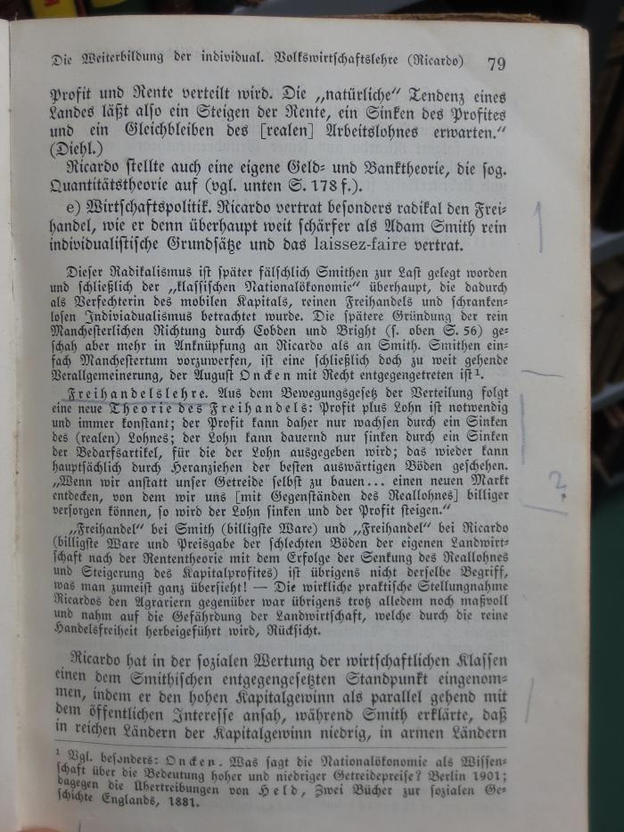 VII 295 af, 2. Ex.: Die Haupttheorien der Volkswirtschaftslehre auf lehrgeschichtlicher Grundlage (1926);G45II / 1887 (unbekannt), Von Hand: Annotation. 