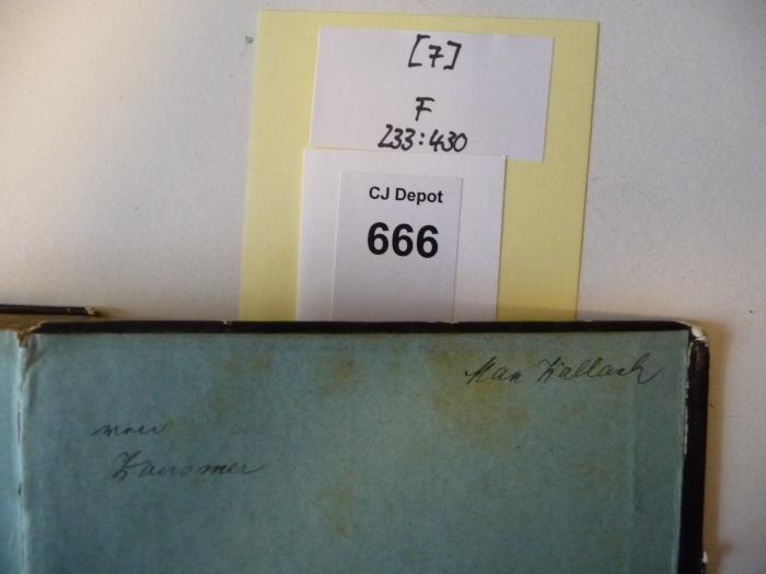 - (Zausmer, ?), Von Hand: Autogramm; 'von Zausmer'. 