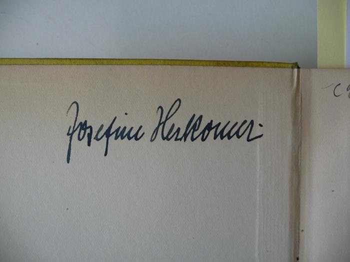 - (Herkomer, Josefine), Von Hand: Autogramm; 'Josefine Herkomer'. 