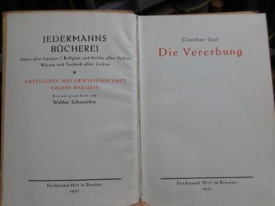 X 10533 Ers.: Die Vererbung (1927)