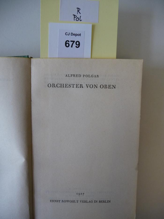 R Pol: Orchester von oben. (1927)