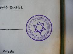 - (Jugendbücherei der Israelitischen Religionsgemeinde zu Leipzig), Stempel: ; 'Jugendbücherei der Israelitischen Religionsgemeinde zu Leipzig'. 