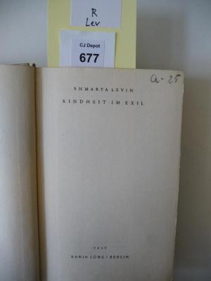 R Lev: Kindheit im Exil (1937)