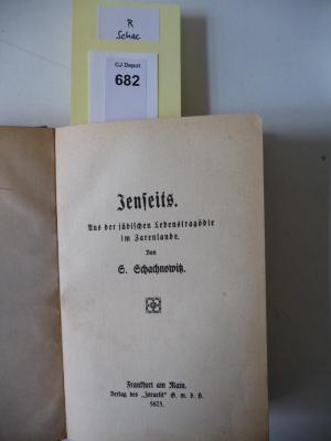 R Schac: Jenseits : Aus der jüdischen Lebenstragödie im Zarenlande (1915)