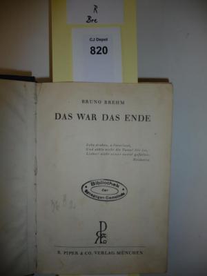 R Bre: Das war das Ende. (1933)