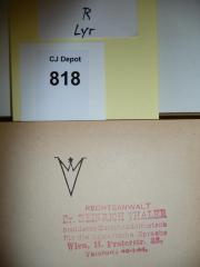 - (Thaler, Heinrich), Stempel: -; 'Stempel: Rechtsanwalt Dr. Heinrich Thaler, beeideter Gerichtsdolmetsch für die ungarische Sprache, Wien, II. Praterstr. 32.'. 