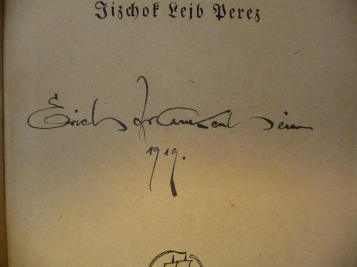 - (Frankenstein, Erich), Von Hand: Autogramm; 'Erich Frankenstein
1919'. 