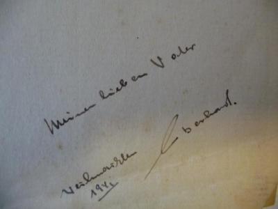 - ([?], Eberhard), Von Hand: Widmung; 'Meinem lieben Vater
Weihnachten 1941
Eberhard'. 