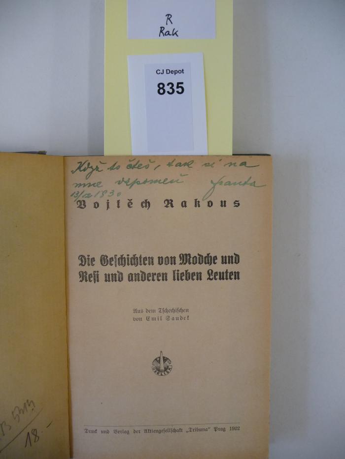 R Rak: Die Geschichten von Modche und Resi und anderen lieben Leuten. (1922)