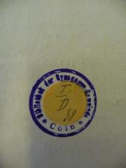 - (Bibliothek der Synagogen-Gemeinde Cöln;Synagogen-Gemeinde Köln), Von Hand: Signatur; 'I D 38
'. 