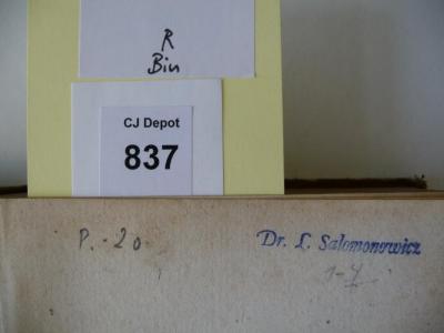 - (Salomonowicz, Ludwig), Stempel: -; 'Dr. L. Salomonowicz'. 