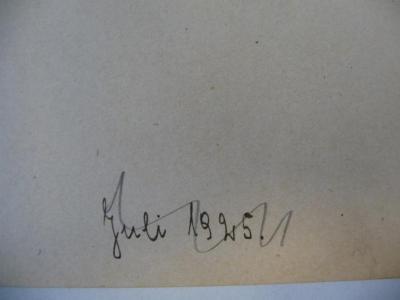 - (Pagener, Toni), Von Hand: Datum; 'Juli 1925'. 