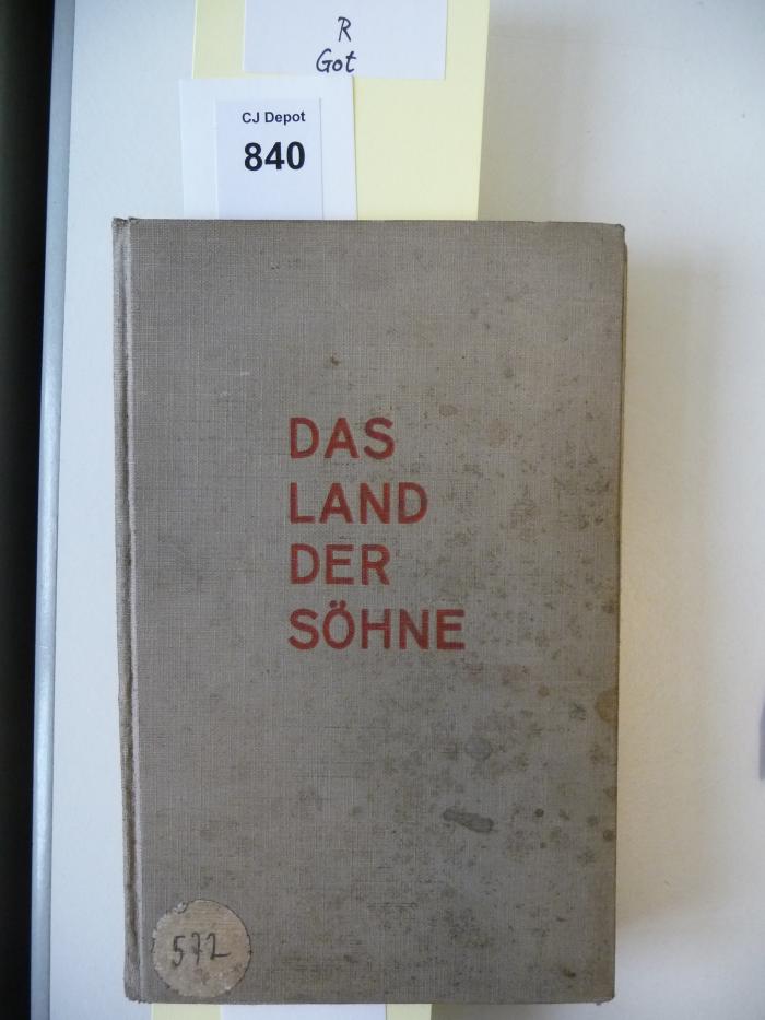 - (Neuköllner Zweig-Bibliothek der Jüdischen Gemeinde;Jüdische Lesehalle und Bibliothek, Berlin;Jüdische Gemeinde zu Berlin), Etikett: Signatur; '572'. 