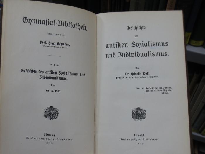 Fd 264: Geschichte des antiken Sozialsimus und Individualismus (1909)