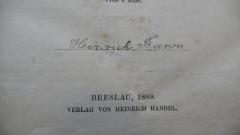 - (Baron, Heinrich), Von Hand: Autogramm; 'Heinrich Baron'. 