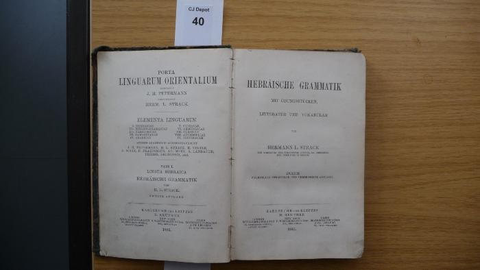 H0 102: Hebräische Grammatik : mit Übungsstücken, Literatur und Vokabular (1885)