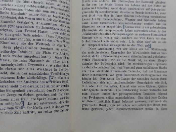 -, Von Hand: Annotation;Hi 33 2. Ex.: Plato und die sogenannten Pythagoreer  (1923)