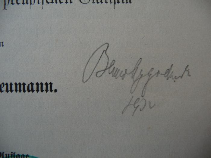 - (Wygodzinski, Benno), Von Hand: Autogramm; 'Benno Wygodzinski'. 