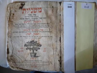 F 22 68: Mishnayot seder moed.  (1793)