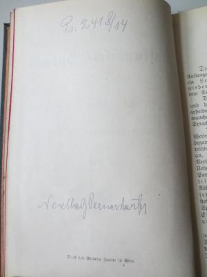  Die Kunst die Holländische Sprache durch Selbstunterricht sich anzueignen : Lehrbuch der Niederländischen Sprache (o.J.);- (Kammer für Arbeiter und Angestellte für Wien;Pernerstorfer, Engelbert), Von Hand: Name, Besitzwechsel; 'Nachlaß Pernerstorfer'. 