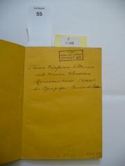 - (The Central Zionist Archives), Stempel: -; 'Matanat
ha-arkhiyon ha-tsioni ha-merkazi
Lo le-mekhirah

[Geschenk der Central Zionist Archives
Nicht zum Verkauf]'. 