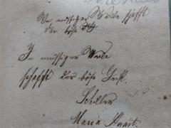 - (Staub, Simon), Von Hand: Annotation; 'In müssiger Weile schafft der böse [..]
In müssiger Weile schafft der böse Geist.
Schiller
Maria Stuart.'. 