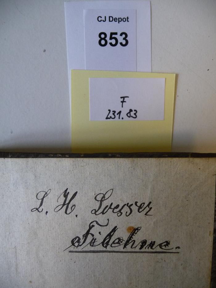 - (Loesser, L. H.), Von Hand: Autogramm; 'L. H. Loesser
Filehne
'. 
