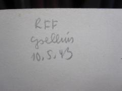 G48 / 2307 (Reichsfrauenführung;Gsellius Buchhandlung und Antiquariat (Berlin)), Von Hand: Name, Datum, Besitzwechsel; 'RFF
Gsellius
10.5.43'. 