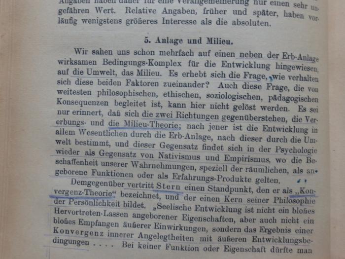 Hs 8 (neu gebunden): Die Grundlagen der psychologischen Entwicklung : eine Einführung in die Kinderpsychologie (1921);G46II / 195 (unbekannt), Von Hand: Annotation. 