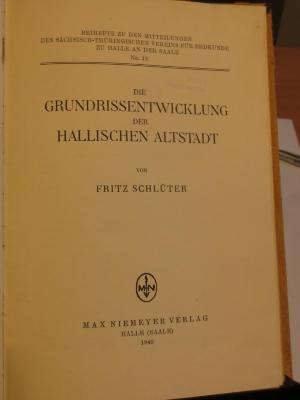 Tc 374 2. Ex.: Die Grundrissentwicklung der Hallischen Altstadt (1940)