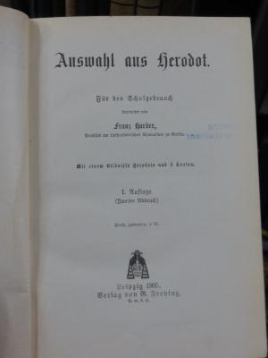 Ab 459: Auswahl aus Herodot : für den Schulgebrauch bearbeitet von Franz Harder (1905)