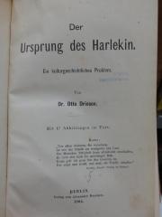 Ah 304: Der Ursprung des Harlekin : Ein kulturgeschichtliches Problem (1904)