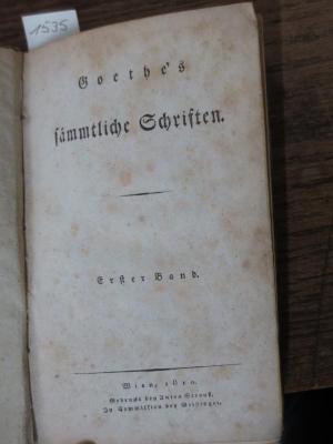  Theater von Goethe, Zweyter Theil. Tasso. Mahomet. Tancred. (1810)