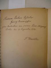 - (Simonsohn, Georg;Winckler, S.), Von Hand: Widmung, Name; 'Seinem lieben Schüler Georg Simonsohn zum Andenken an seine Bar-Mitzwa. Berlin, den 19. Dezember 1888.

S. Winckler'. 