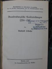 Am 27 3. Ex.: Brandenburgische Landesteilungen 1258-1317 (1928)