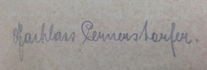 G46 / 3731 (Kammer für Arbeiter und Angestellte für Wien;Pernerstorfer, Engelbert), Von Hand: Name, Notiz, Besitzwechsel; 'Nachlass Pernerstorfer.'.  (Prototyp); Die Werkzeuge und Waffen, ihre Entstehung und Ausbildung (1858)